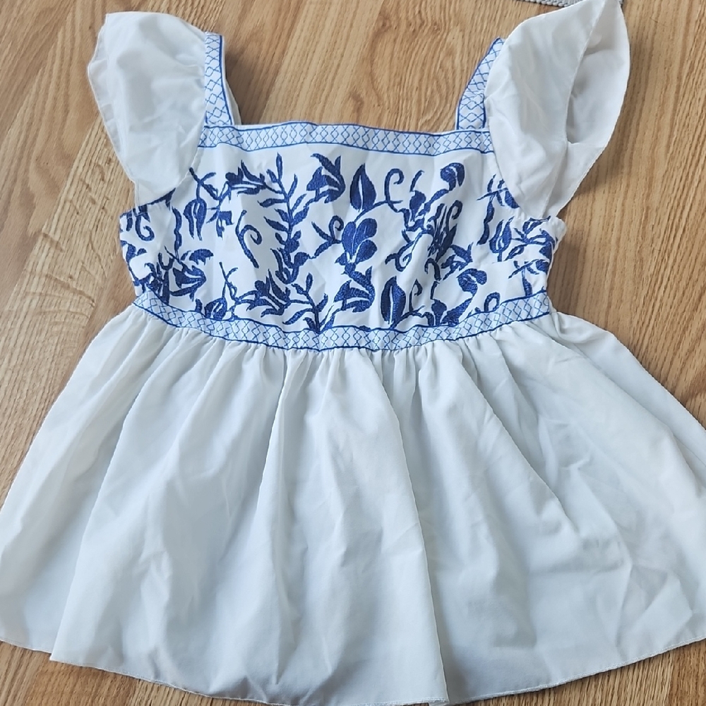 SHEIN Blue Floral Kids Blouse
